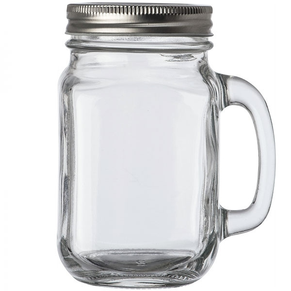 Logotrade promotional gift picture of: Drinking glass with handle and lid TREVISO 450 ml
