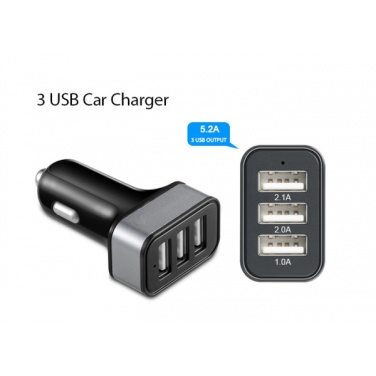 Logo trade promotional items image of: Car Charger with 3 USB ports