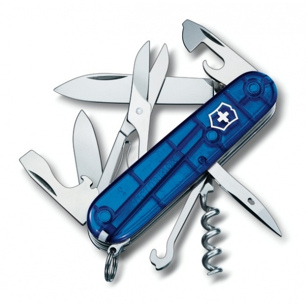 Logo trade promotional products image of: Pocket knife Climber transparent Victorinox