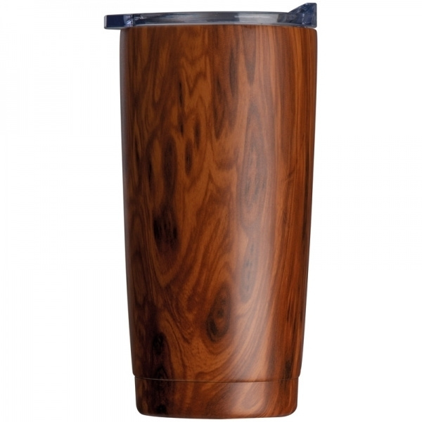Logo trade promotional gifts picture of: Stainless steel mug with wooden look COSTA RICA 550 ml