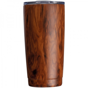 Logo trade promotional giveaway photo of: Stainless steel mug with wooden look COSTA RICA 550 ml