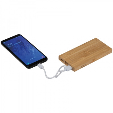 Logo trade business gift photo of: Bamboo power bank KATOWICE