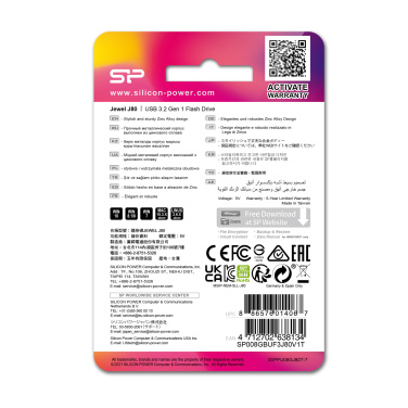 Logotrade advertising products photo of: Pendrive 3.0 Silicon Power JEWEL J80 TITANIUM 16GB