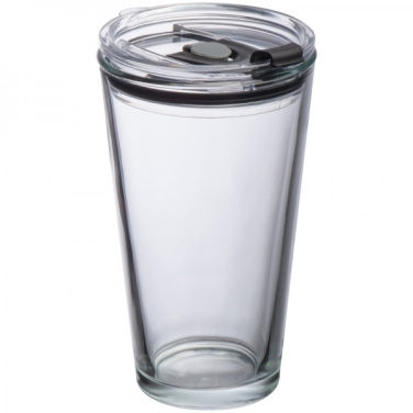 Logo trade promotional gifts picture of: Glass mug with lid WATTENSCHEID 400 ml