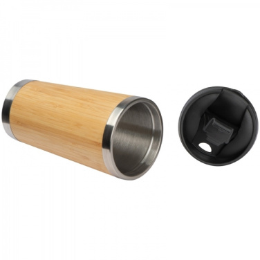 Logotrade advertising products photo of: Stainless steel mug BAMBOOGARDEN 400 ml