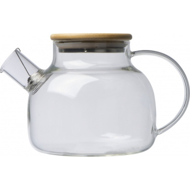 Logo trade corporate gift photo of: Glass jug with bamboo lid FRANKFURT 1000ml