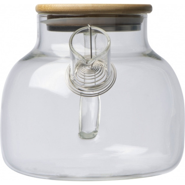 Logo trade promotional giveaways picture of: Glass jug with bamboo lid FRANKFURT 1000ml