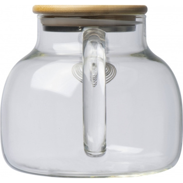 Logo trade promotional product photo of: Glass jug with bamboo lid FRANKFURT 1000ml