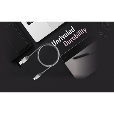 Logo trade promotional merchandise picture of: Nylon data transfer cable LK30 Type - C Quick Charge 3.0