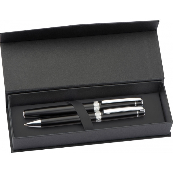 Logo trade promotional giveaways picture of: Metal writing set KARLOVAC