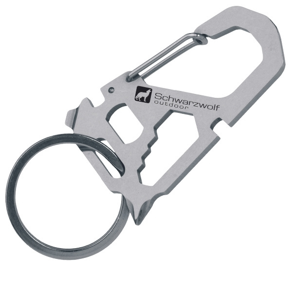 Logo trade promotional items image of: Multifunctional keychain ANTISANA Schwarzwolf
