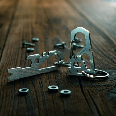 Logo trade promotional giveaway photo of: Multifunctional keychain ATACAMA Schwarzwolf