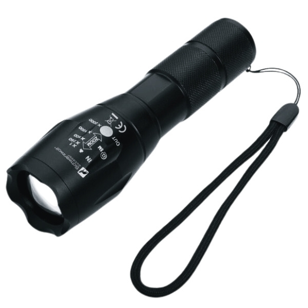 Logotrade promotional product picture of: Flashlight ANTELAO Schwarzwolf