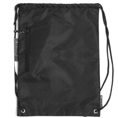 Logo trade promotional giveaways image of: Drawstring bag NUNAVUT Schwarzwolf