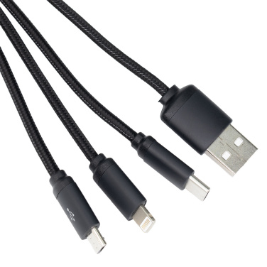 Logotrade promotional merchandise image of: 3in1 long cable with elighted logo for engraving, W201TG