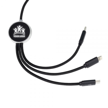 Logo trade promotional gifts picture of: 3in1 long cable with elighted logo for engraving, W201TG