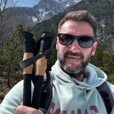 Logotrade promotional giveaway image of: Trekking poles DENALI Schwarzwolf