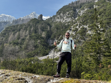 Logotrade promotional giveaway image of: Trekking poles DENALI Schwarzwolf