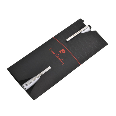 Logo trade promotional merchandise picture of: Writing set ballpoint pen & roller soft touch CLAUDIE