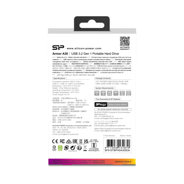 Logo trade promotional giveaway photo of: Hard Disc Silicon Power Armor A30 2TB