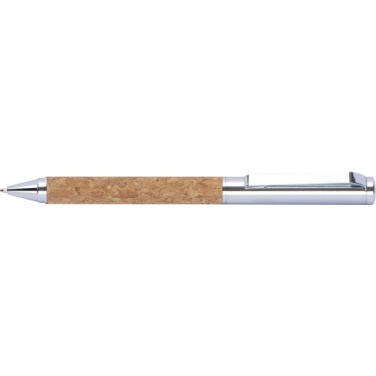 Logo trade promotional merchandise picture of: Twist-ballpen metal and cork LILLEHAMMER