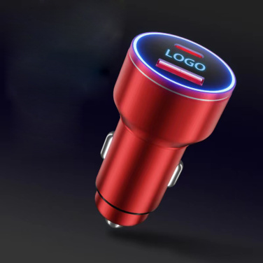 Logo trade promotional merchandise picture of: Car charger with enlighted logo for engraving