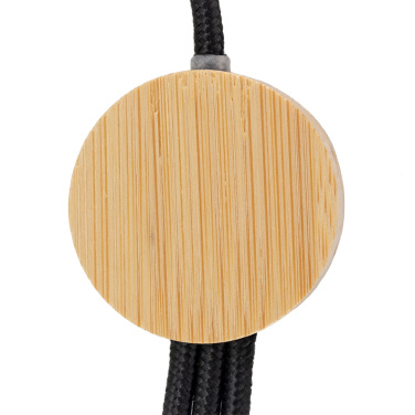 Logo trade corporate gift photo of: 3-in-1 cable with elighted logo in a wooden casing, LH-ZMU06