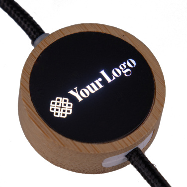 Logo trade corporate gift photo of: 4in1 long wooden cable with elighted logo for engraving