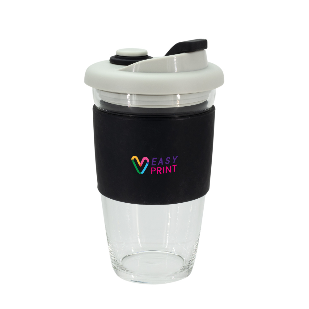 Logo trade promotional merchandise image of: Glass coffee cup 424 ml