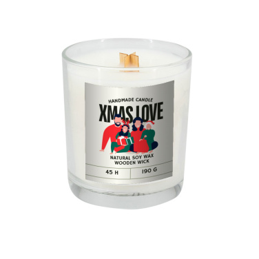 Logotrade promotional gift image of: Soy candle 190g Christmas love