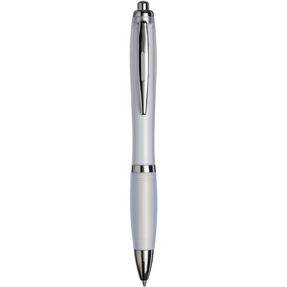 Logo trade corporate gifts image of: Curvy ballpoint pen with frosted barrel and grip