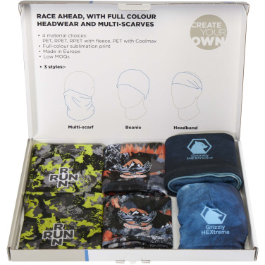Logo trade advertising products image of: Sublimation headwear sample box