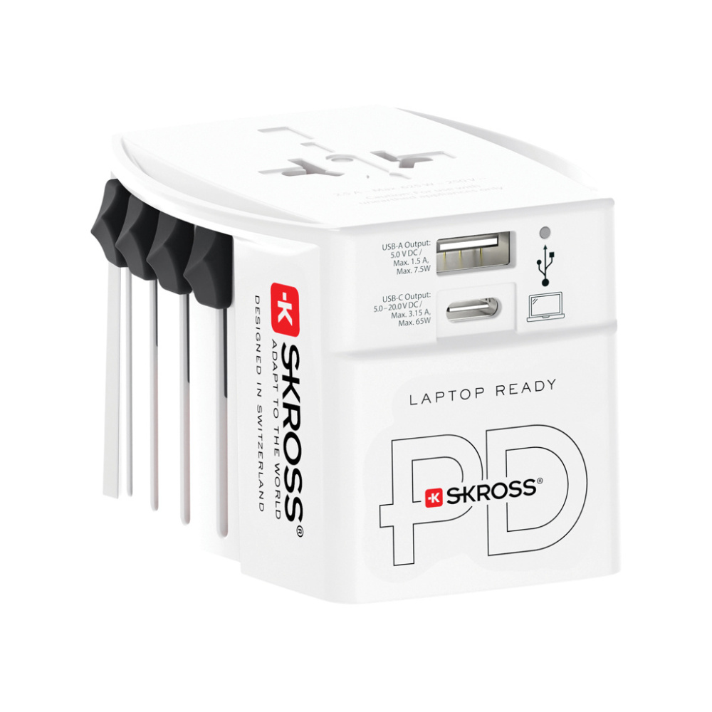 Logotrade promotional item picture of: SKROSS World Travel Adapter MUV 65W PD with USB C Cable