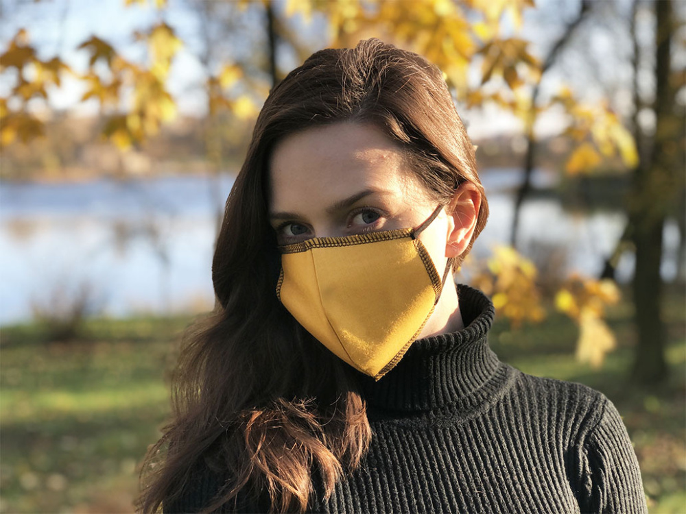 Logotrade promotional product image of: BLACK-BLACK cotton face mask 140116500