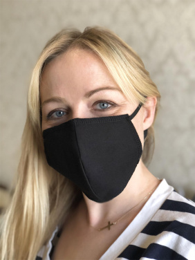 Logo trade promotional giveaways picture of: BLACK-BLACK cotton face mask 140116500
