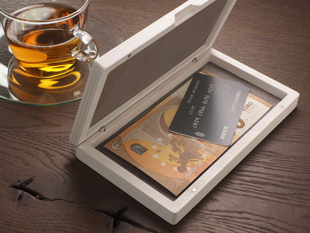 Logotrade advertising products photo of: Wooden bill box 1816121