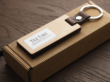 Logo trade promotional item photo of: Wooden keyring 1853292
