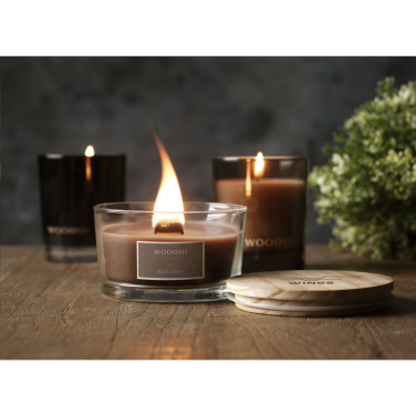 Logo trade promotional merchandise image of: Wooosh Flame Scented Candle Dark Amber