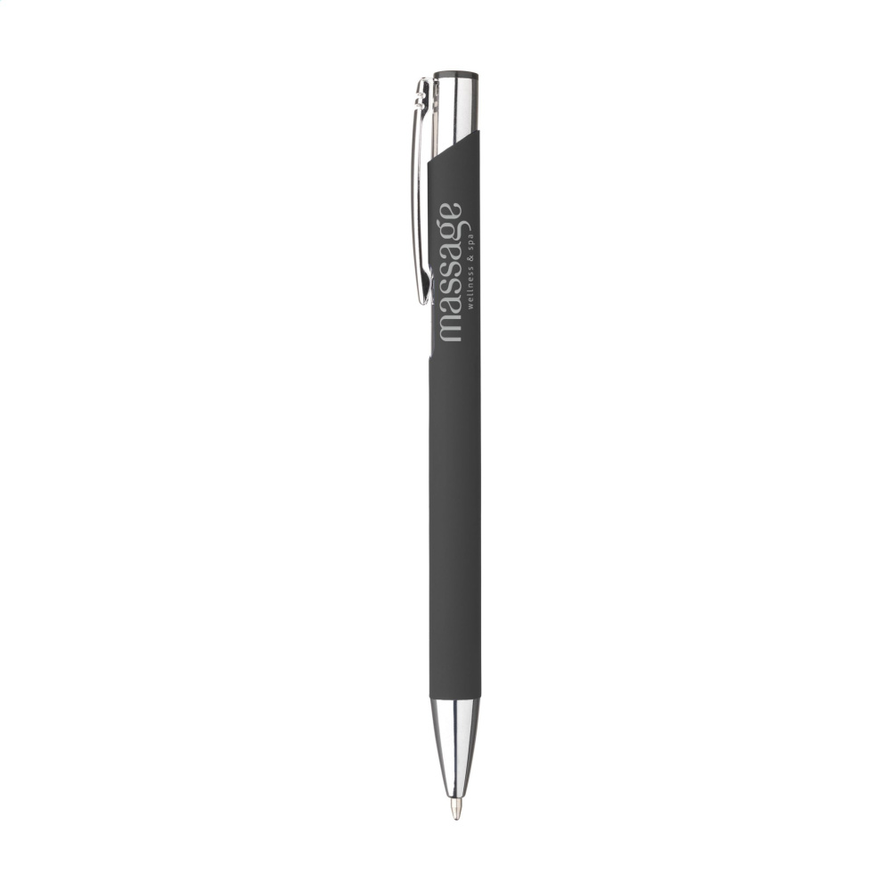 Logo trade promotional merchandise photo of: Ebony Soft Touch pen