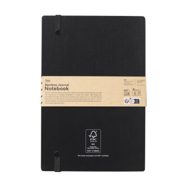 Logotrade promotional merchandise picture of: Bamboo Journal Naked Spine Paper Notebook Black A5