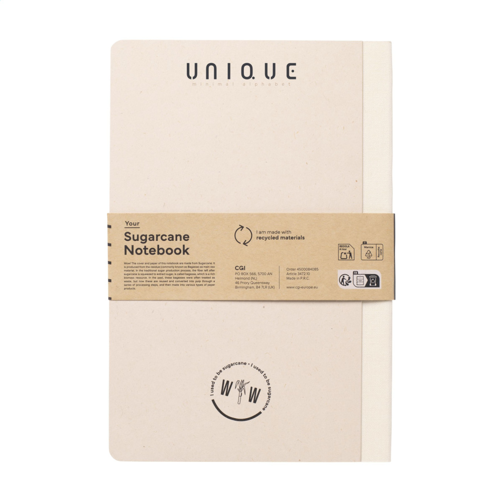 Logotrade promotional gift picture of: Sugarcane Paper Notebook A5