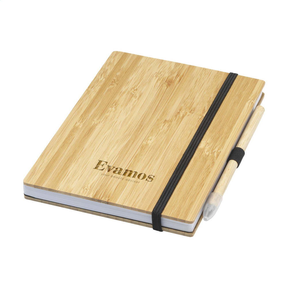 Logo trade promotional merchandise photo of: BambooPlus Paper Notebook A5 - Inkless Pen