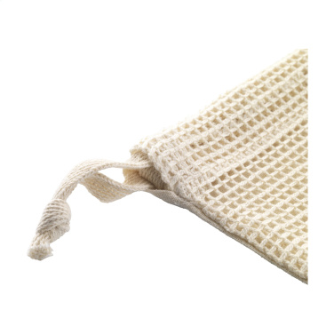 Logo trade promotional giveaway photo of: Natura Organic GOTS Mesh Bag (120 g/m²) fruit bag