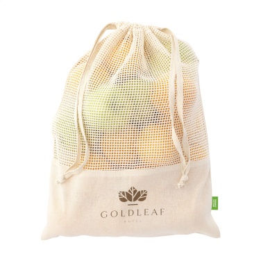 Logo trade promotional gifts image of: Natura Organic GOTS Mesh Bag (120 g/m²) fruit bag