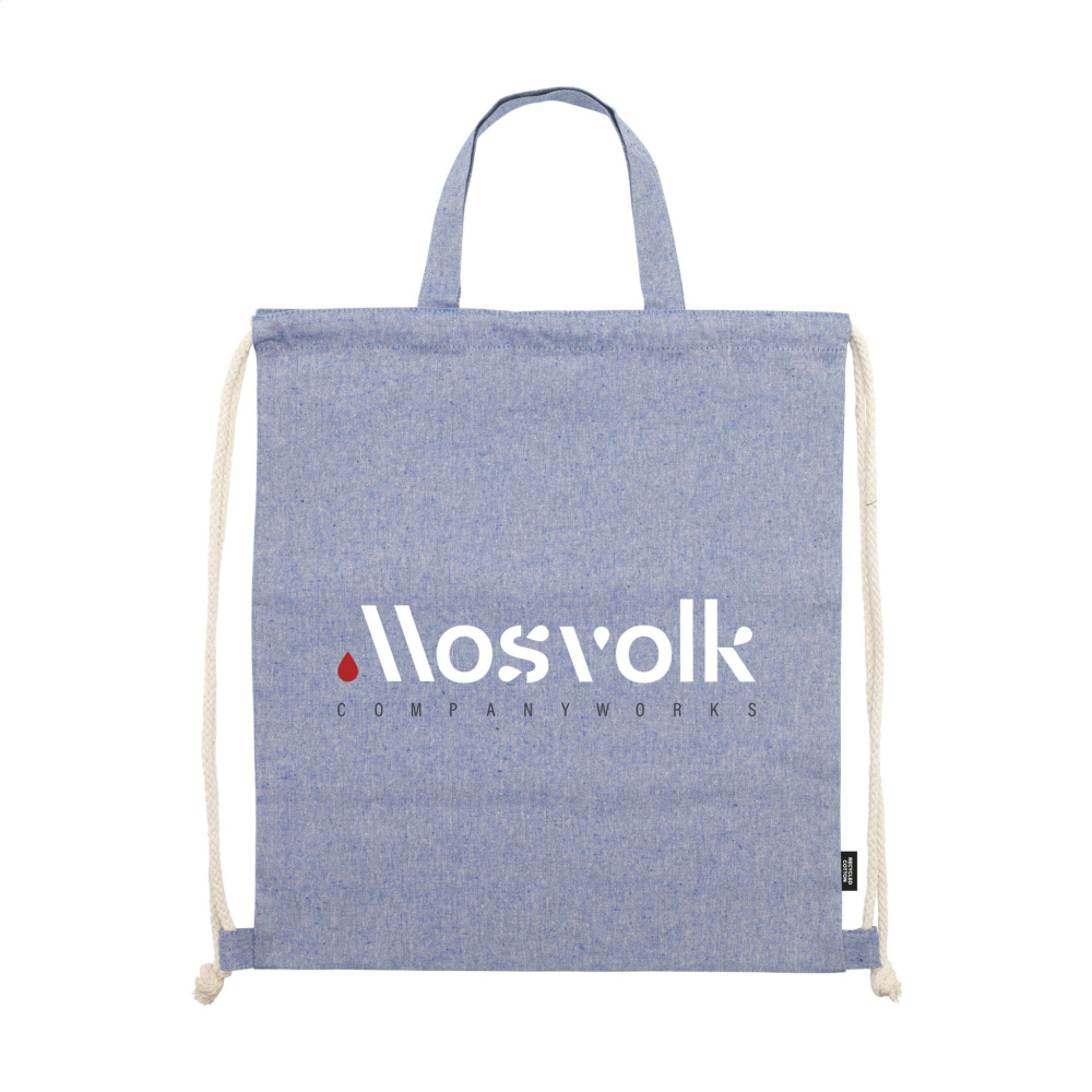 Logotrade advertising products photo of: GRS Recycled Cotton PromoBag Plus (180 g/m²) backpack