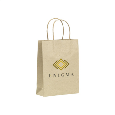 Logotrade promotional item image of: Leaf It Bag recycled grass paper (120 g/m²) M
