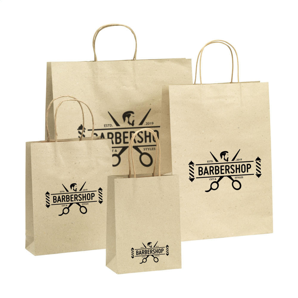 Logo trade business gift photo of: Leaf It Bag recycled grass paper (120 g/m²) L