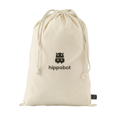 Logotrade business gifts photo of: Gift Pouch Natural GRS Recycled Cotton (150 g/m²) L