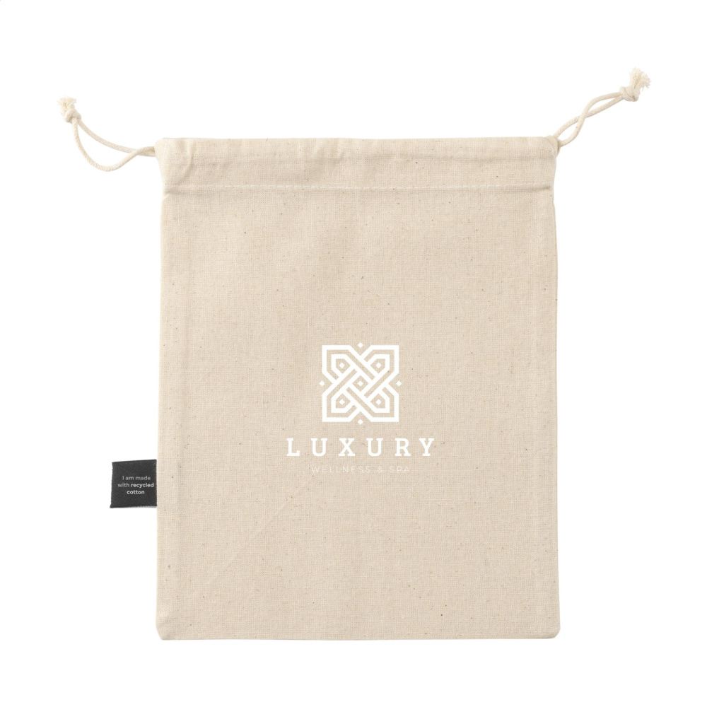 Logotrade promotional giveaway image of: Gift Pouch Natural GRS Recycled Cotton (150 g/m²) S
