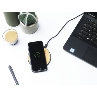 Logotrade corporate gift image of: Bamboo 10W Wireless Charger wireless fast charger
